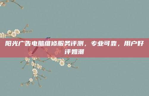阳光广告电脑维修服务评测,专业可靠,用户好评如潮