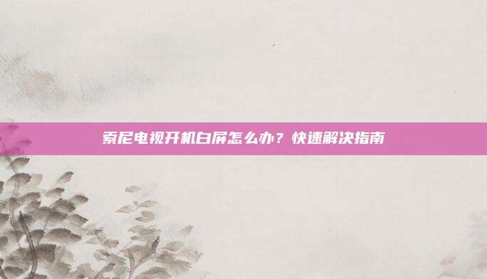 索尼电视开机白屏怎么办?快速解决指南