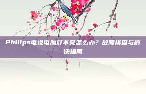 Philips电视电源灯不亮怎么办?故障排查与解决指南