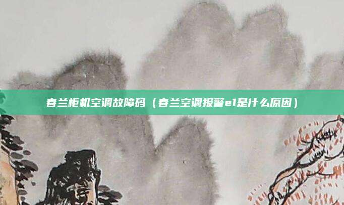 春兰柜机空调故障码（春兰空调报警e1是什么原因）