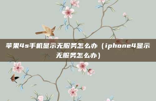 苹果4s手机显示无服务怎么办(iphone4显示无服务怎么办)