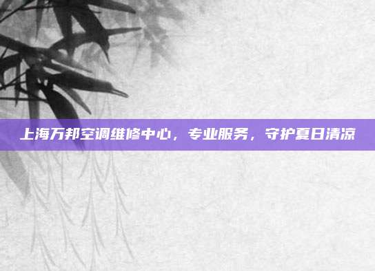 上海万邦空调维修中心,专业服务,守护夏日清凉