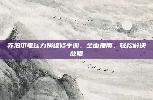 苏泊尔电压力锅维修手册,全面指南,轻松解决故障