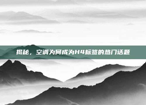 揭秘,空调为何成为H4标签的热门话题