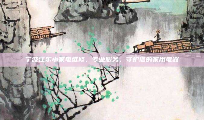宁波江东小家电维修,专业服务,守护您的家用电器