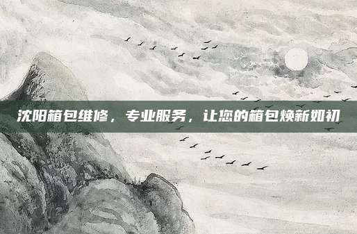 沈阳箱包维修,专业服务,让您的箱包焕新如初