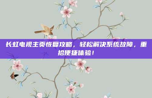 长虹电视主页恢复攻略,轻松解决系统故障,重拾便捷体验!
