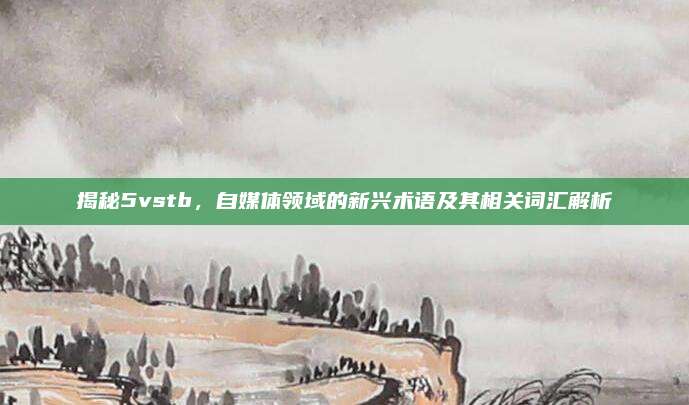 揭秘5vstb,自媒体领域的新兴术语及其相关词汇解析