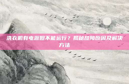 洗衣机有电源但不能运行?揭秘故障原因及解决方法