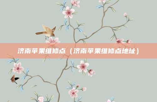 济南苹果维修点（济南苹果维修点地址）