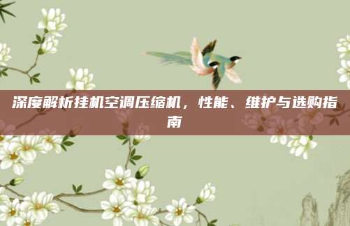 深度解析挂机空调压缩机,性能、维护与选购指南