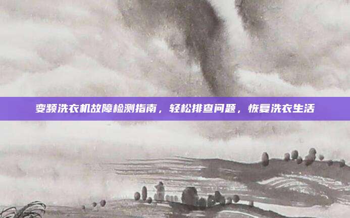 变频洗衣机故障检测指南,轻松排查问题,恢复洗衣生活