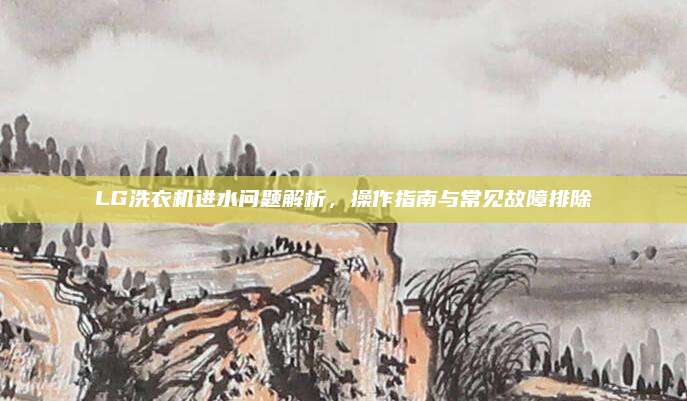 LG洗衣机进水问题解析,操作指南与常见故障排除