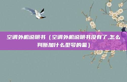 空调外机说明书(空调外机说明书没有了,怎么判断加什么型号的氟)