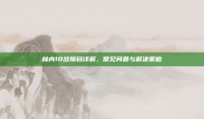 林内10故障码详解,常见问题与解决策略