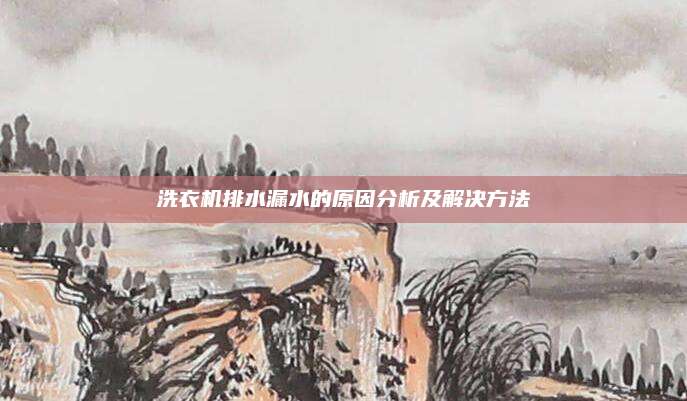洗衣机排水漏水的原因分析及解决方法