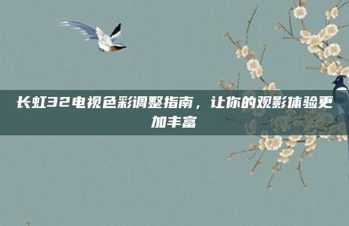 长虹32电视色彩调整指南,让你的观影体验更加丰富