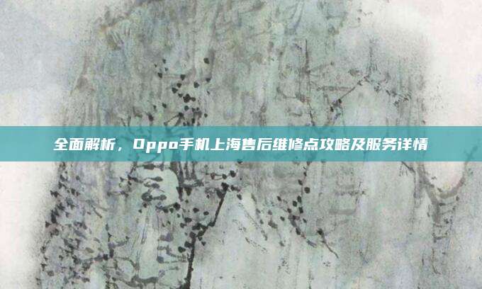 全面解析,Oppo手机上海售后维修点攻略及服务详情