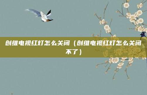 创维电视红灯怎么关闭（创维电视红灯怎么关闭不了）