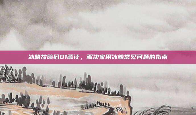冰箱故障码01解读,解决家用冰箱常见问题的指南