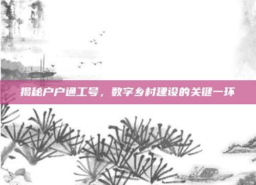 揭秘户户通工号,数字乡村建设的关键一环