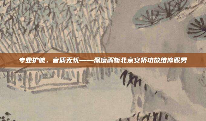 专业护航,音质无忧——深度解析北京安桥功放维修服务