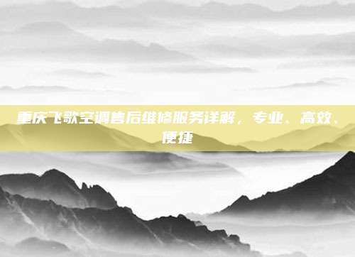 重庆飞歌空调售后维修服务详解,专业、高效、便捷