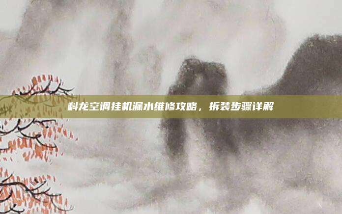 科龙空调挂机漏水维修攻略,拆装步骤详解
