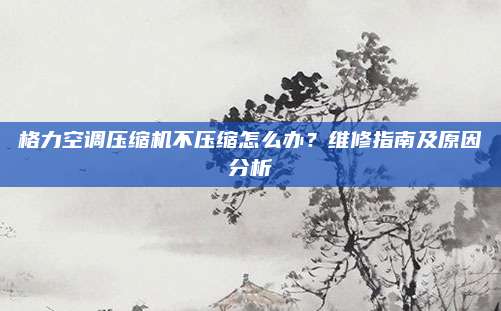 格力空调压缩机不压缩怎么办?维修指南及原因分析
