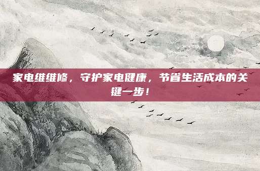 家电维维修,守护家电健康,节省生活成本的关键一步!