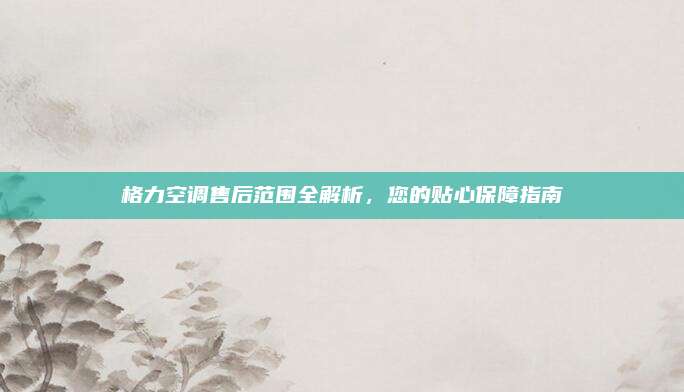 格力空调售后范围全解析,您的贴心保障指南