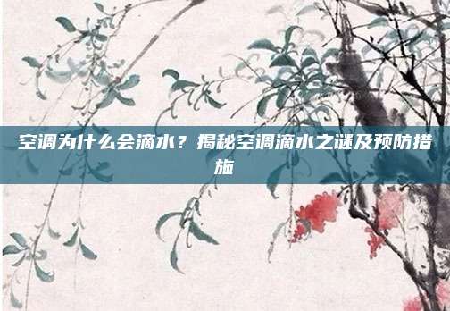 空调为什么会滴水?揭秘空调滴水之谜及预防措施