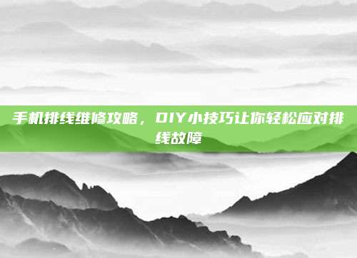 手机排线维修攻略,DIY小技巧让你轻松应对排线故障