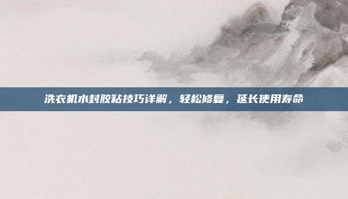 洗衣机水封胶粘技巧详解,轻松修复,延长使用寿命