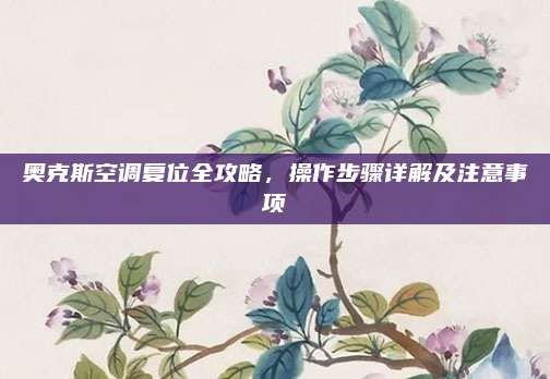 奥克斯空调复位全攻略,操作步骤详解及注意事项