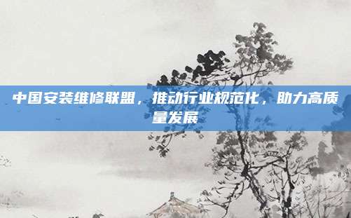 中国安装维修联盟,推动行业规范化,助力高质量发展