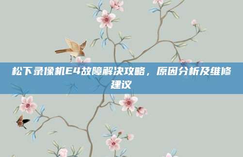 松下录像机E4故障解决攻略,原因分析及维修建议