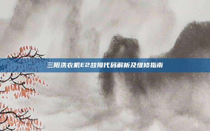 三阳洗衣机E2故障代码解析及维修指南