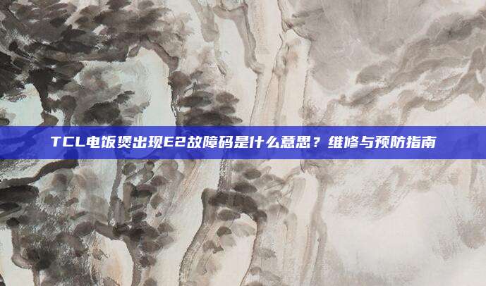 TCL电饭煲出现E2故障码是什么意思?维修与预防指南