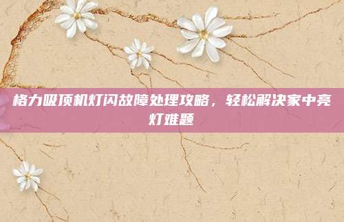 格力吸顶机灯闪故障处理攻略,轻松解决家中亮灯难题