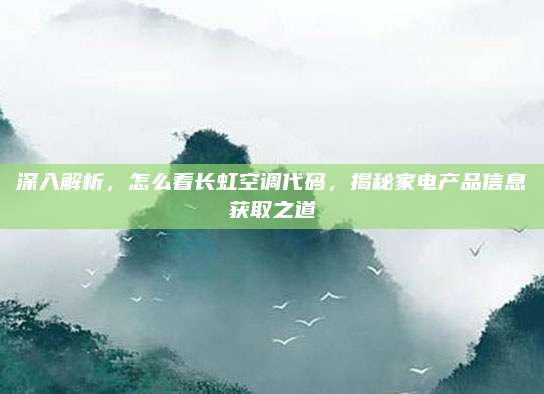 深入解析,怎么看长虹空调代码,揭秘家电产品信息获取之道