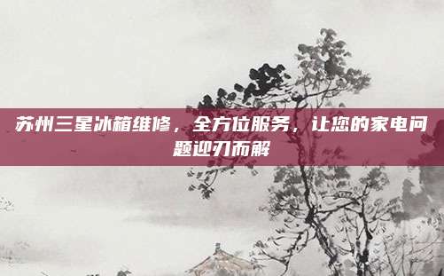 苏州三星冰箱维修，全方位服务，让您的家电问题迎刃而解