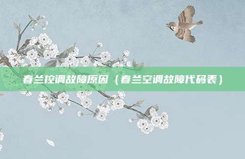 春兰控调故障原因(春兰空调故障代码表)