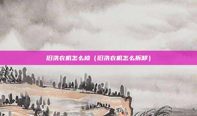 旧洗衣机怎么修(旧洗衣机怎么拆卸)