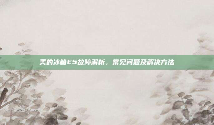 美的冰箱E5故障解析,常见问题及解决方法