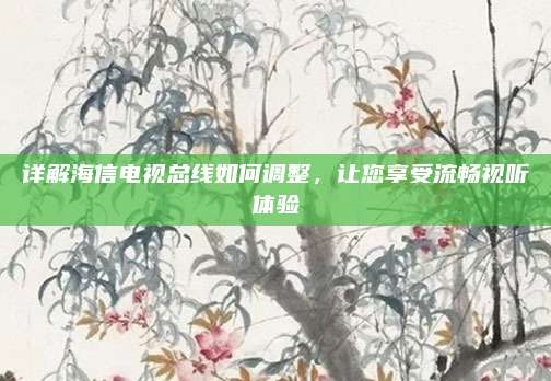 详解海信电视总线如何调整,让您享受流畅视听体验