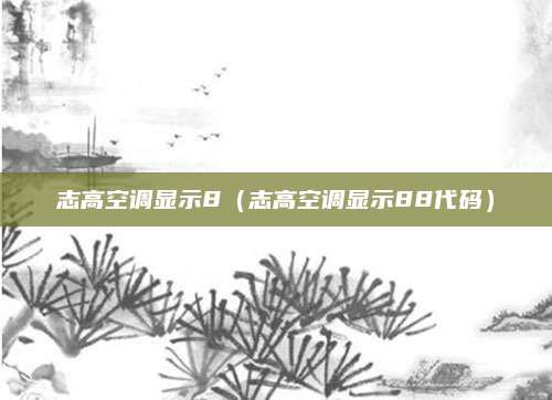 志高空调显示8（志高空调显示88代码）