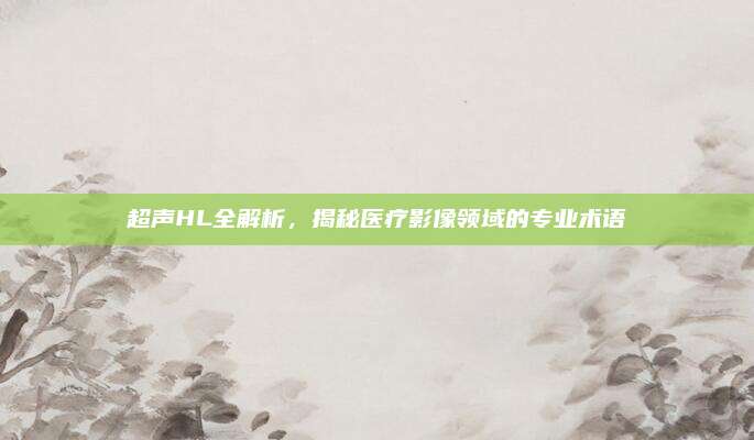 超声HL全解析,揭秘医疗影像领域的专业术语