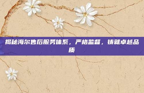 揭秘海尔售后服务体系,严格监督,铸就卓越品质