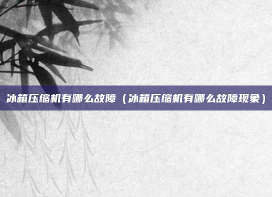 冰箱压缩机有哪么故障(冰箱压缩机有哪么故障现象)